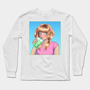 Berry Matcha Girl Long Sleeve T-Shirt